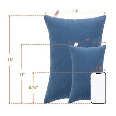 Compact White Microfiber Down Alternative Travel Pillows, 2-Pack