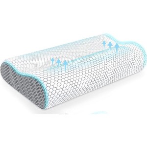 LISM Ergonomic Cervical Neck Pillow,Memory Foam Bed Pillow for Side Back Stomach Sleepers - 1 of 4