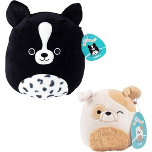 Squishmallows 5" Bull Dog & 10" Border Collie 2-Squish Puppy Dog Value Pack - Collectible Soft Stuffed Animal Toy Gift Set for Kids, Girls & Boys - 1 of 4