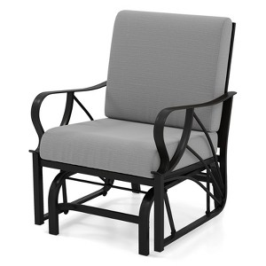 Tangkula Patio Glider Chair Single Outdoor Rocking Chair w/ Seat & Back Cushions - 1 of 4