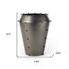 HomeRoots 12" Gray Metal Table Vase - 3 of 4