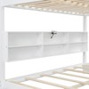 NicBex Queen Size Bunk Bed Wood Frame Bed Frame with 6 Lockers, Sockets, Guardrails and Ladder, No Box Spring Required, Space Saving - 4 of 4