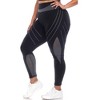 White Mark - Plus Size High-Waist Reflective Piping Fitness Leggings - 2 of 4