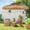 Outsunny 10 ft. Hula Thatched Tiki Patio Umbrella, Hawaiian Style Outdoor Umbrella with 8 Ribs, UPF30+, for Garden, Backyard, Deck, Pool, Natural - 3 of 4