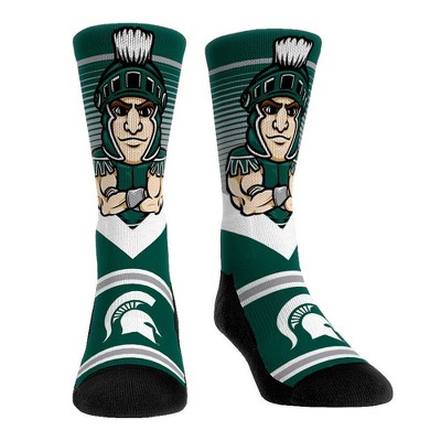 NCAA Michigan State Spartans Adult Mascot Showdown Crew Socks - L/XL