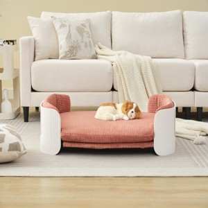 Raised Dog Sofa Bed, Supports 35-80 lbs, Removable Mattress Cover, Machine Washable Fabric, Dog Couch Sofa for Small & Medium Dogs–Cuddlewood - 1 of 4