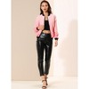 Allegra K Women's Bomber Jacket Casual Lightweight Zip-Up with Pockets - 3 of 4