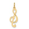 Black Bow Jewelry 14k Yellow Gold Treble Clef Charm or Pendant, 8mm (5/16 inch) - 3 of 4