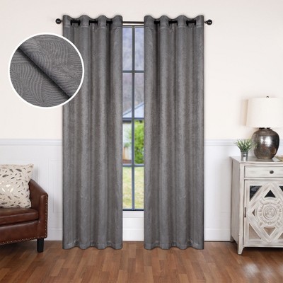 Modern Geometric Waves Room Darkening Semi-Blackout Curtains, Set of 2 by Blue Nile Mills