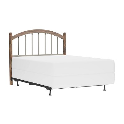 Full/Queen Bayfront Wood and Metal Headboard with Frame Pewter - Hillsdale Furniture