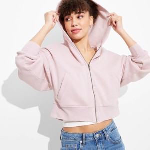 Women's Wedge Zip-Up Hooded Sweatshirt - Wild Fable™ - 1 of 3