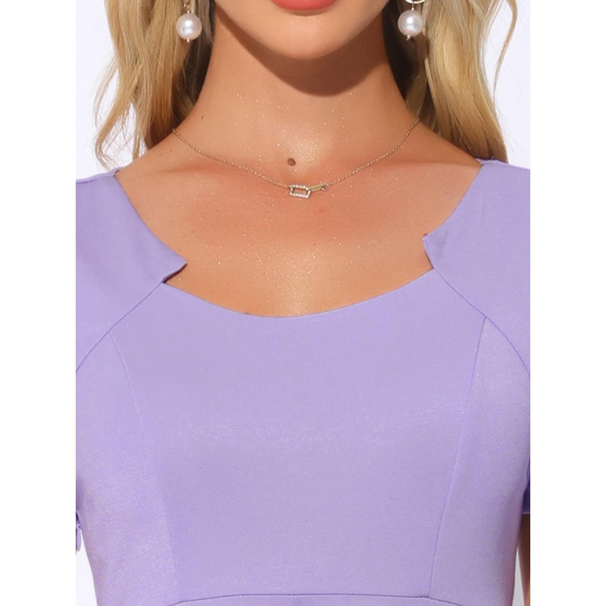 Женские платья INSPIRE CHIC Women's Vintage Office Fishtail Cocktail Bodycon Midi Dress Small Light Purple — фото 5