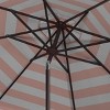 Maui Single Scallop Striped 9Ft Crank Push Button Tilt Umbrella - PAT8011 - Safavieh - 3 of 3