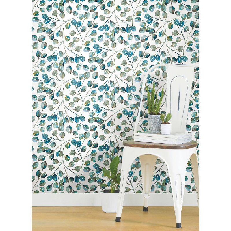 RoomMates Cat Coquillette Eucalyptus Peel and Stick Wallpaper Teal, 5 of 9