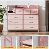 Garvee Black 9 Drawers Willow TV Stand with Charging Station,Wide TV Stand with Open Shelf - 3 of 4