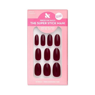 Olive & June Fake Nails - Cabernet - M Oval - 32ct