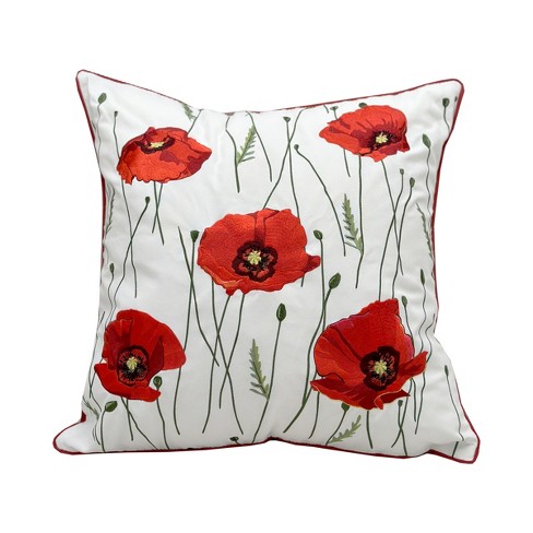 Poppy colored best sale throw pillows