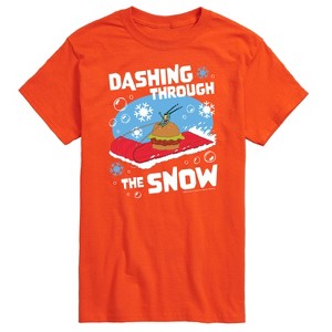 Men's - SpongeBob SquarePants - Dashing Through The Snow Plankton Christmas Short Sleeve Graphic T-Shirt - 1 of 4