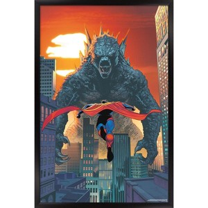 Trends International Justice League vs. Godzilla vs. Kong - Superman & Godzilla Framed Wall Poster Prints - 1 of 4