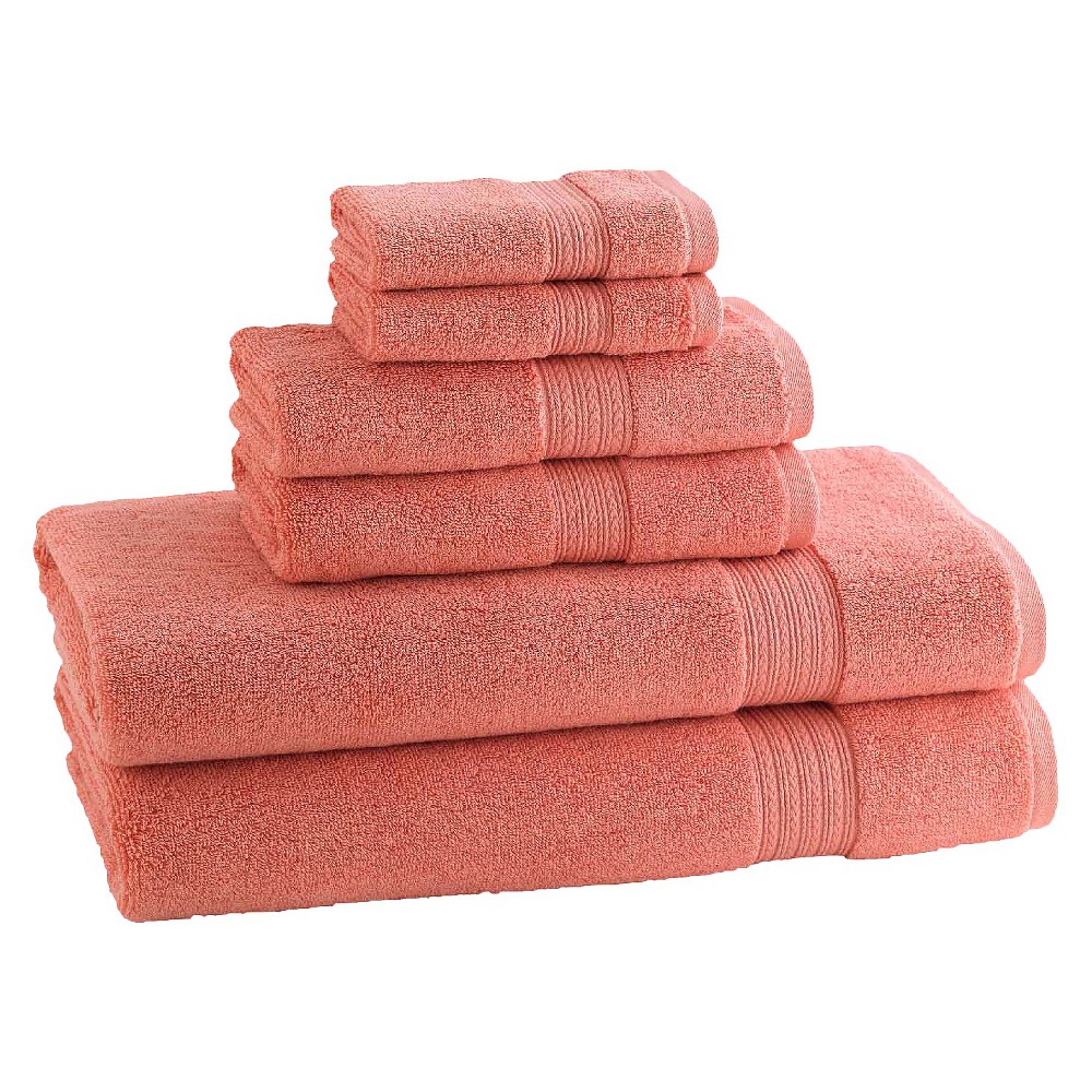 Photos - Towel 6pc Signature Solid Bath  Set Blush Pink - Cassadecor