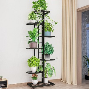 7 Tier 8 Potted Plant Stand Rack Multiple Flower Pot Holder Shelf Indoor Outdoor Planter Display Shelving Unit for Patio Garden Balcony - 1 of 4
