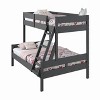 Donco Kids Low Board Panel Twin Over Full Dark Grey Bunkbed - 3 of 4
