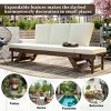 3 Seater Outdoor Patio Acacia Wood Daybed Sofa,Wood Outdoor Garden Loungers with Cushion,Patio Sectional Sofa with Adjustable Sides-Coolbibila - 3 of 4