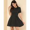 Allegra K Women's Heart Dots Print Short Sleeve A-Line Peter Pan Collar Mini Dress - 2 of 4