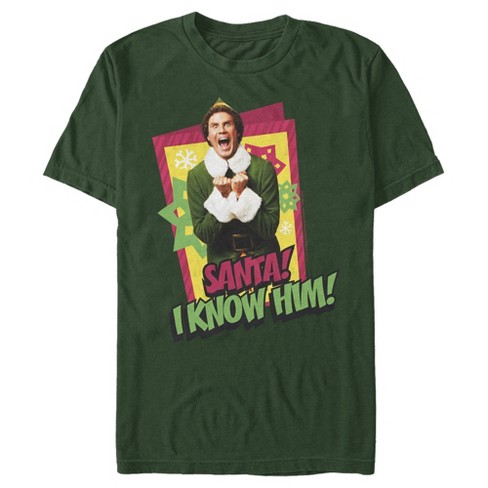 Men's Elf Santa I Know Him Quote T-shirt : Target