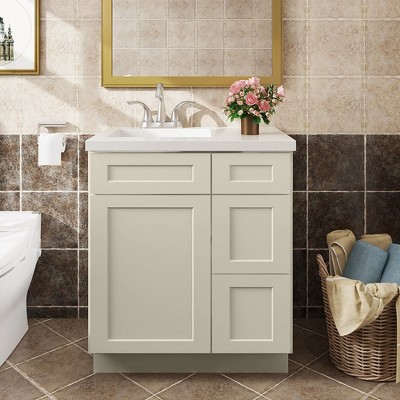 LOVMOR in Plywood Bath Vanity Cabinet with 3 Drawers without Top for Kitchen, Bathroom, Living Room