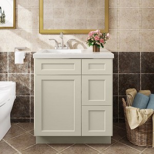 LOVMOR in Plywood Bath Vanity Cabinet with 3 Drawers without Top for Kitchen, Bathroom, Living Room - 1 of 4