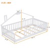 NicBex Twin Size Wood Montessori Bed with House-Shaped Bedside,Floor Bed Frame with Safety Guardrails and Slats,Modern Toddler Bed for Bedroom,White - 3 of 4