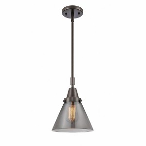 Cone - 1 Light Stem Hung Mini Pendant In Industrial Style-11.13 Inches Tall and 8 Inches Wide - 1 of 1