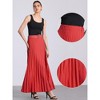 Allegra K Women's Flowy Pleated Elastic High Waist with Belt A-line Skirt - 2 of 4