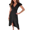 Women's V-Neck Ruffled Short-Sleeved High-Waist Irregular Hem Dress - 2 of 4