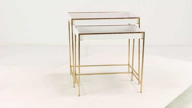 Set of 2 Contemporary Metal Console Tables Gold - Olivia &#38; May, 2 of 5, play video