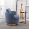 Teddy Swivel Chair With Smooth 360-Degree Golden Metal Swivel Base, Swivel Chairs Accent, Accent Chairs Swivel With Seat Cushion-Cuddlewood - 3 of 4