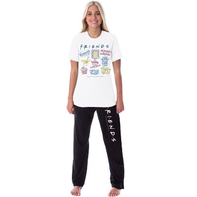 Friends TV Show Womens Sayings Pivot Smelly Cat Sleep Pajama Set X Small Multicoloured