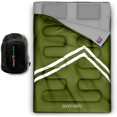 SereneLife Double Sleeping Bag with Pillows, Waterproof, Detachable ...