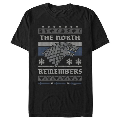 Men s Game of Thrones The North Remembers Ugly Christmas Sweater T Shirt Black Small