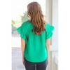 Women's Ruffle Short Sleeve Top - current air - 3 of 4