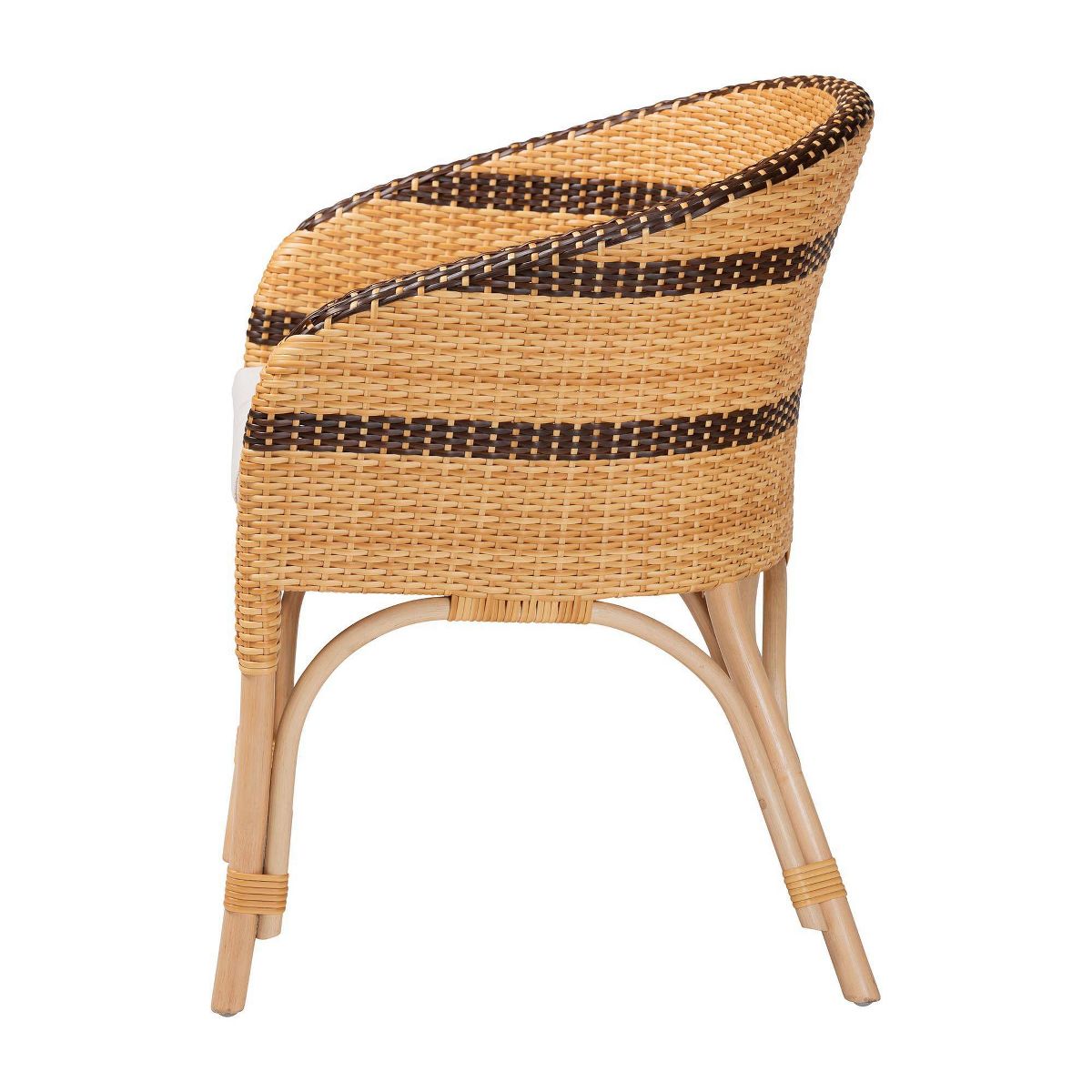 bali & pari Elma Rattan Dining Chair with Cushion Natural Brown/Dark Brown - thumbnail 9