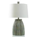 Hot Springs Ribbed Base Table Lamp Washed Green Stone - StyleCraft