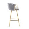 26 Inch Set of 2 Bar Stools,with Chrome Footrest and Base Velvet + Golden Leg Simple Bar Stool - 4 of 4
