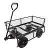 YONWAY Heavy Duty 660 Lbs Capacity Mesh Steel Garden Cart Folding Utility Wagon with Removable Sides10 inch Tire - 4 of 4