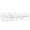 Oversized 166" Velvet Modular 4-seater Sectional Sofa with Bolstered Armrests, 4-Piece Free combination Sofa - 4 of 4