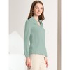 Allegra K Women's Elegant V Neck Work Office Button Up Shirt - 4 of 4