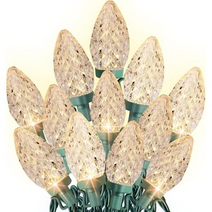 FAAYFIAN 66 ft 100-LED C9 Christmas String Lights, Waterproof Connectable Outdoor Decorations, Warm White - 1 of 4