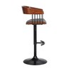 Armen Living Larisa Upholstered Adjustable Barstool Black and Walnut - 4 of 4