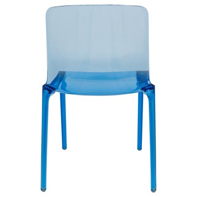 Murray 33" Transparent Blue Plastic Dining Chair, Set of 2